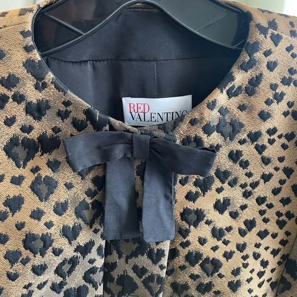 RED Valentino Animal Print Coat with Bow - Picture 2 of 4